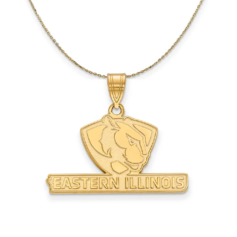 14k Yellow Gold Eastern Illinois U Medium Necklace