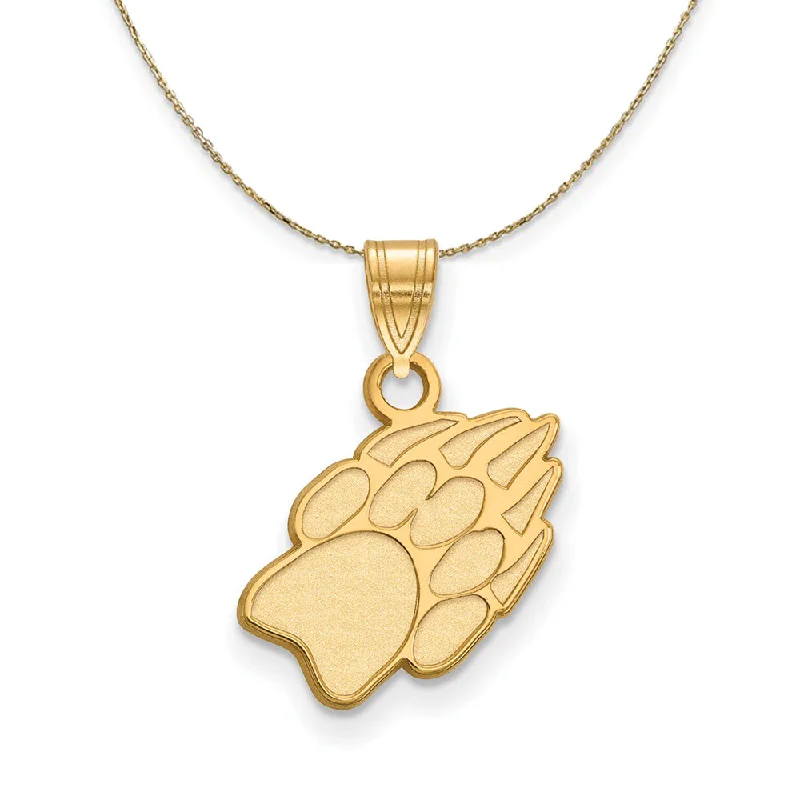 14k Yellow Gold U. of Wisconsin Small Paw Logo Necklace