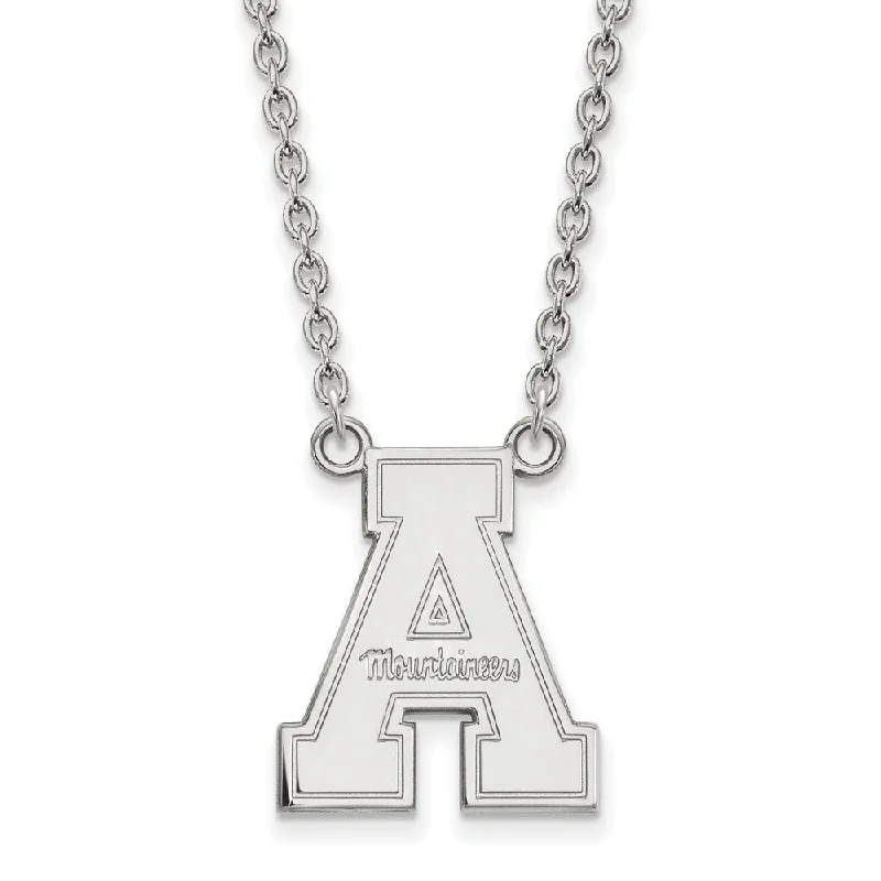 Sterling Silver Appalachian State Large 'A' Pendant Necklace