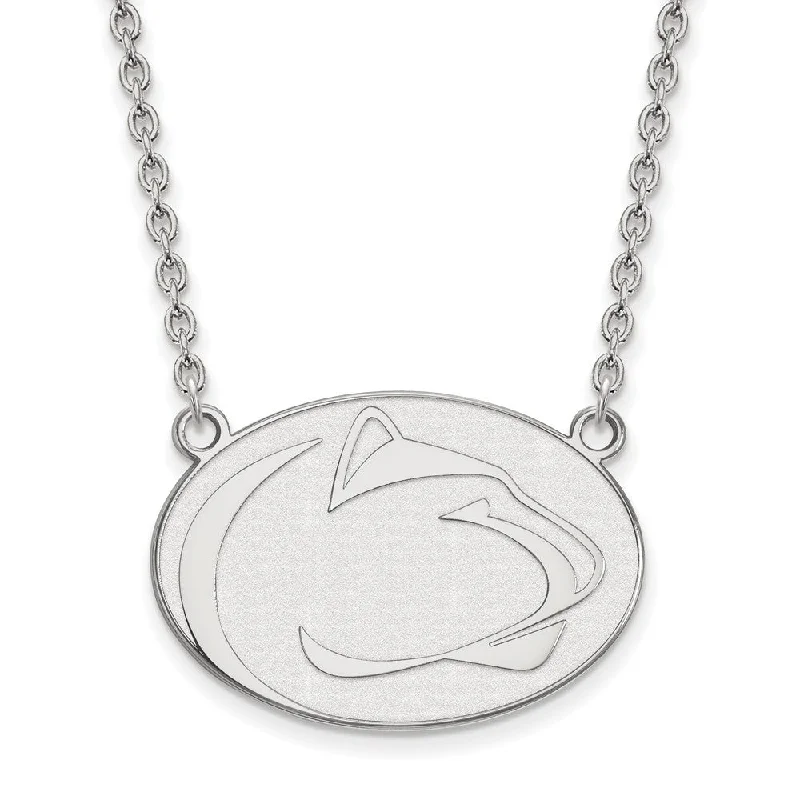 Sterling Silver Penn State Large Logo Pendant Necklace