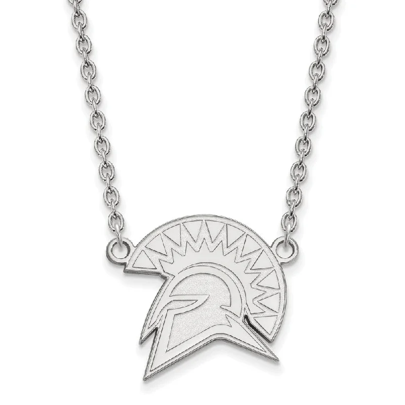 Sterling Silver San Jose State Large Mascot Pendant Necklace