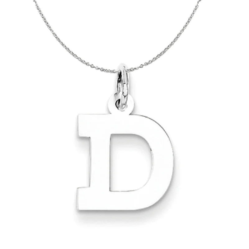 Silver, Amanda Collection Small Block Style Initial D Necklace