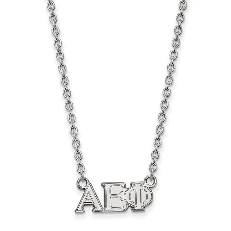 Sterling Silver Alpha Epsilon Phi Medium Necklace