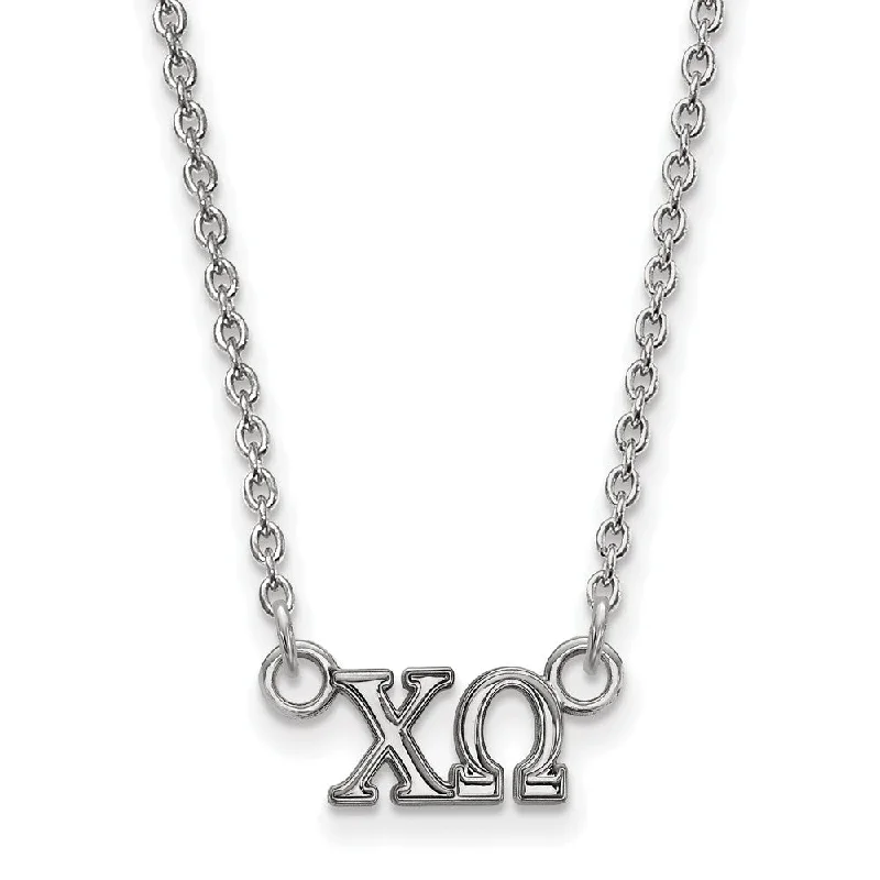 Sterling Silver Chi Omega XS (Tiny) Greek Letters Necklace