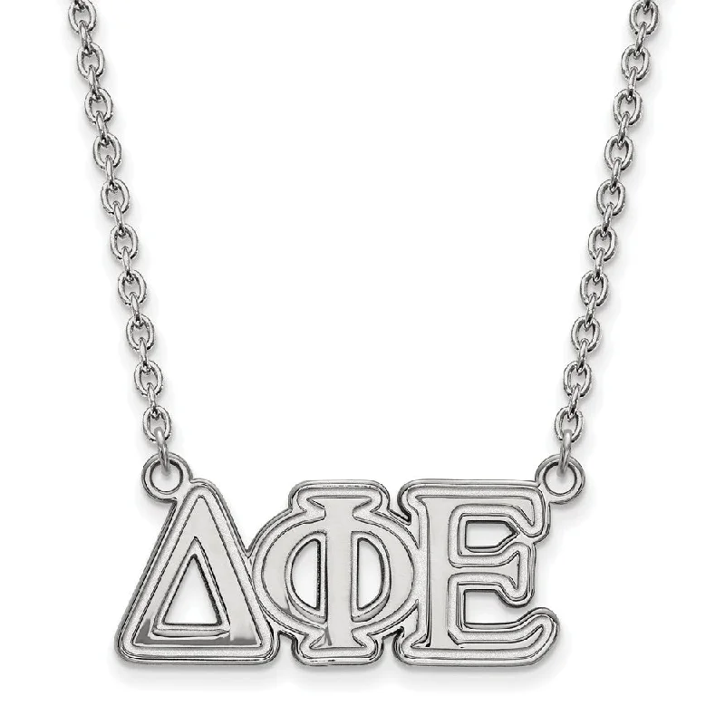 Sterling Silver Delta Phi Epsilon Medium Necklace