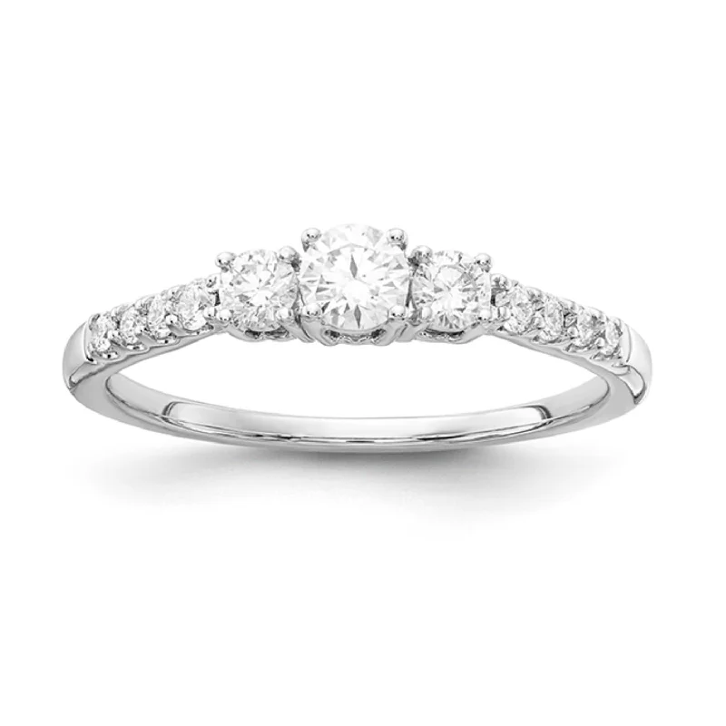 Signature EcoLove 1/2 CTW Lab Grown Diamond Three Stone Anniversary Ring in 14KT White Gold