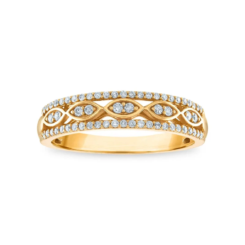 1/4 CTW Diamond Fashion Anniversary Ring in 10KT Yellow Gold