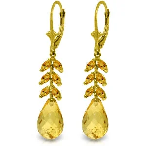 11.2 Carat 14K Solid Yellow Gold Rio Citrine Earrings