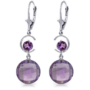 11.6 Carat 14K Solid White Gold Meet Me In Venice Amethyst Earrings