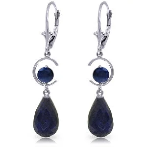 18.6 Carat 14K Solid White Gold Fulfilled Longings Sapphire Earrings