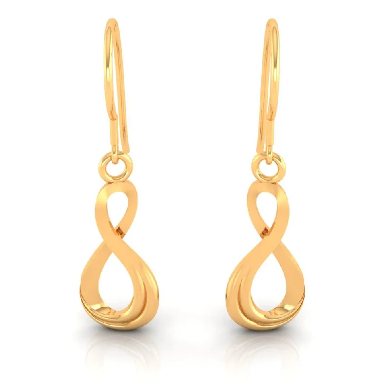 18k Delicate Gold Earrings With An Infinite Design