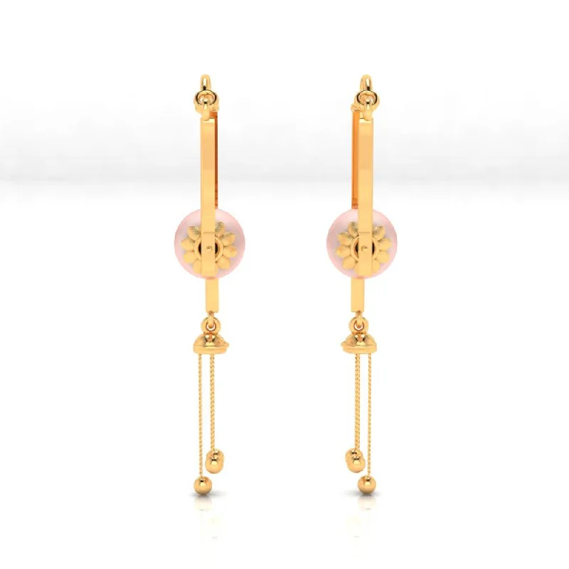 18k Gold Dangler Earrings With Very Unique Craftsmanship