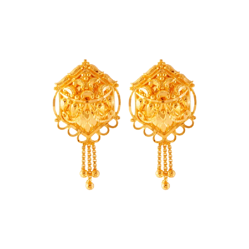 22KT (916) Yellow Gold Stud Earrings For Women