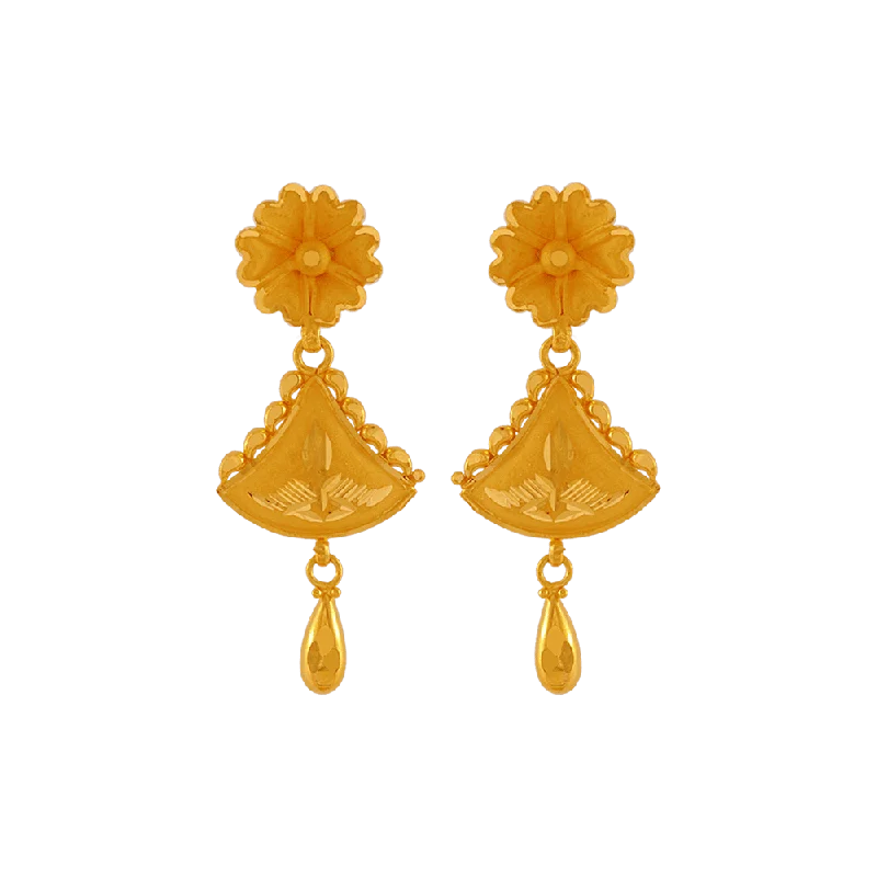 22KT Yellow Gold Drop Earrings For Women