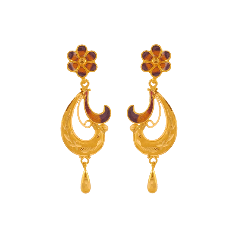 22KT Yellow Gold Drop Earrings For Women