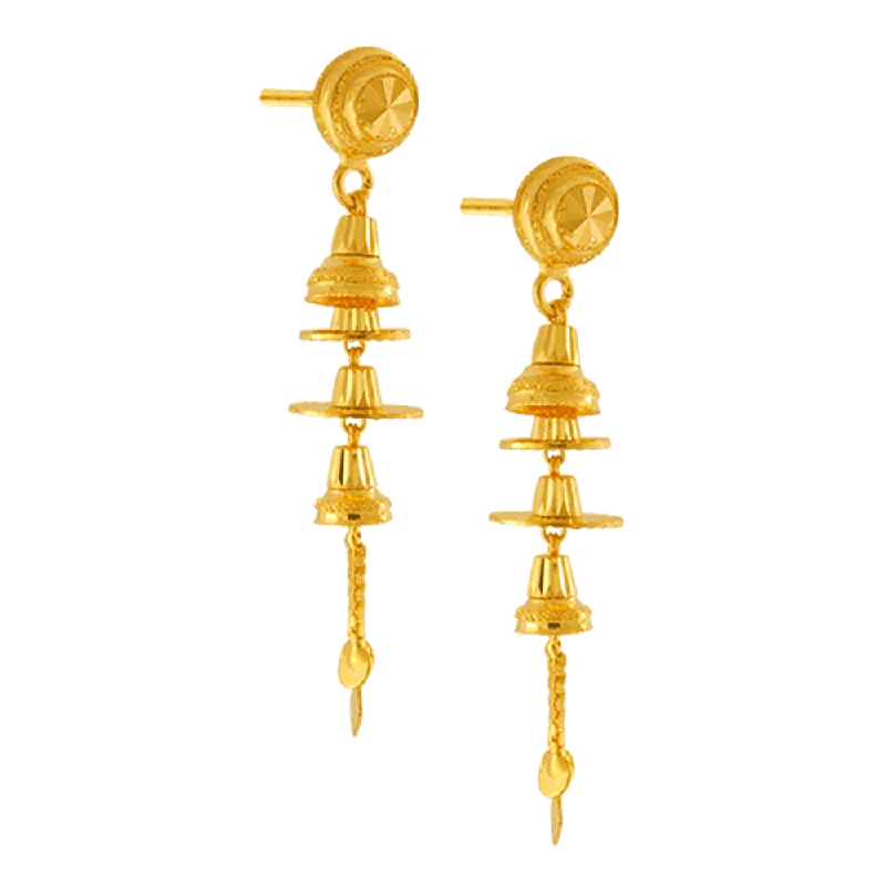 22KT Yellow Gold Jhumki Earrings For Women