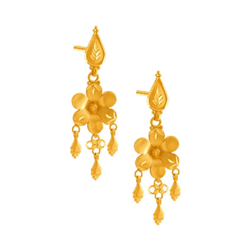 22KT Yellow Gold Jhumki Earrings For Women