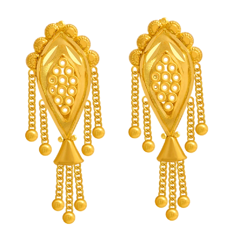 22KT Yellow Gold Jhumki Earrings For Women