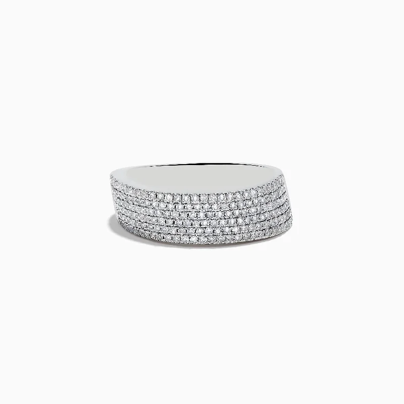 925 Sterling SIlver Diamond Slant Ring