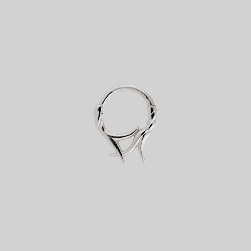 ABANDON. Intertwined Roots Septum Clicker Ring - Silver