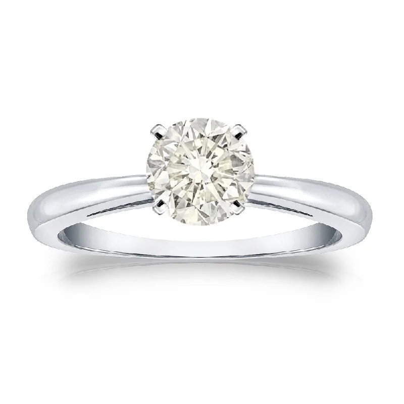 Auriya 14k Gold 3/4 carat TW Round Solitaire Diamond Engagement Ring