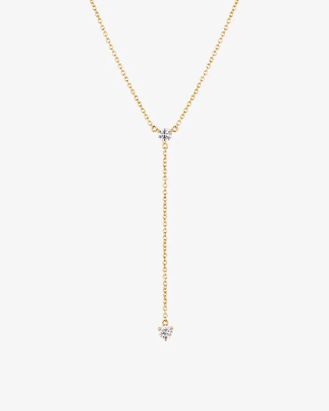 Duo Stone Lariat Necklace