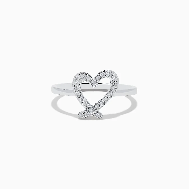 Novelty 14K White Gold Heart Ring