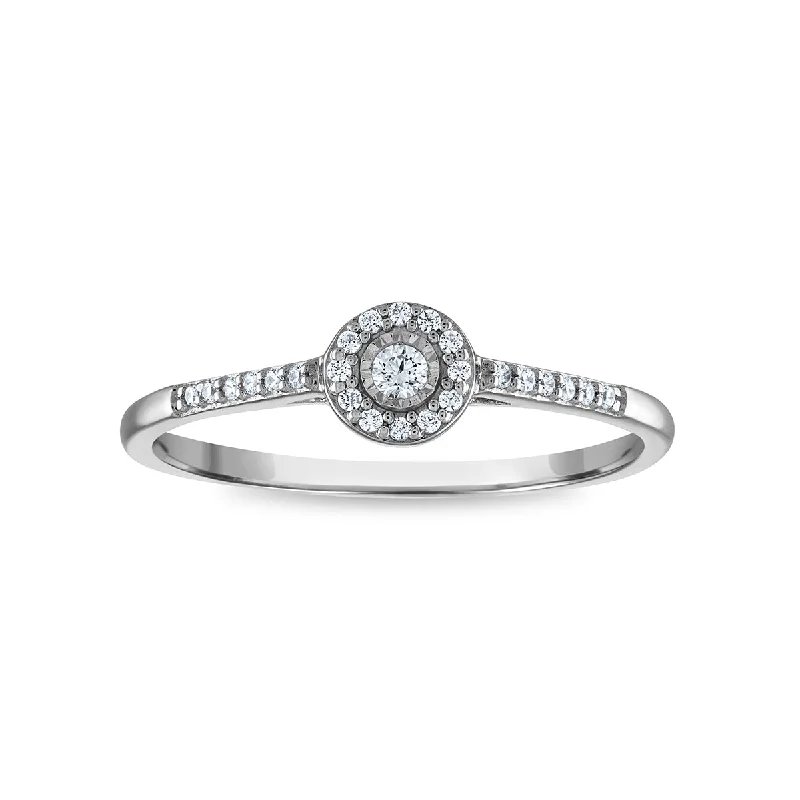 LoveSong 1/10 CTW Diamond Promise Halo Ring in 10KT White Gold