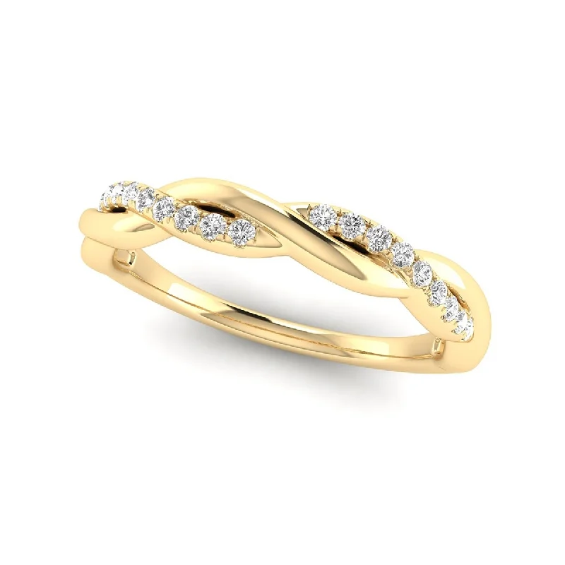 Marquee Jewels 1/10 Carat TW Diamond Wedding Band in 14K Yellow Gold - White