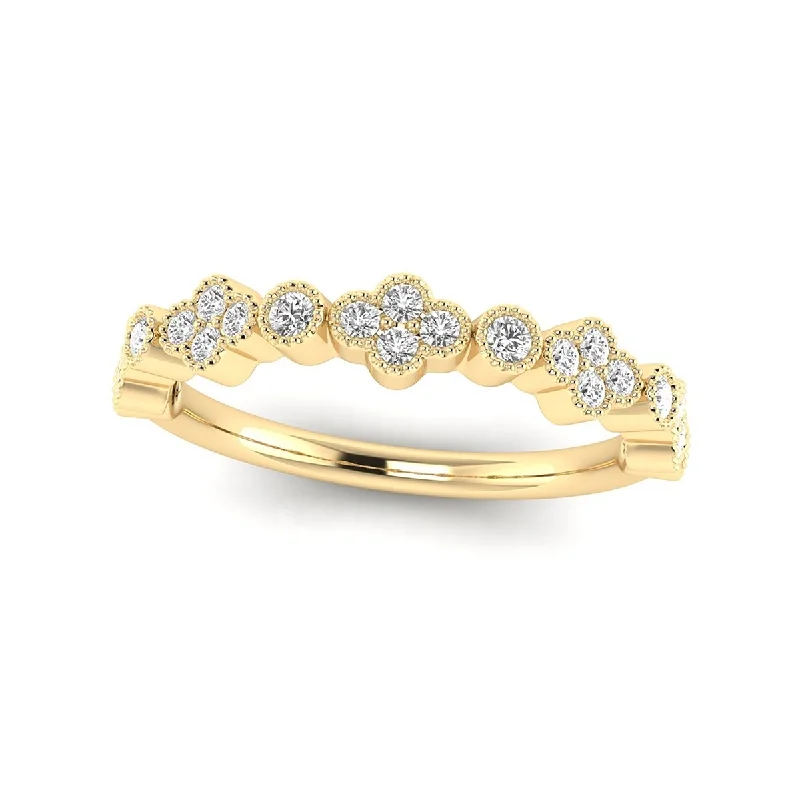 Marquee Jewels 1/3 Carat TW Diamond Wedding Band in 14K Yellow Gold - White