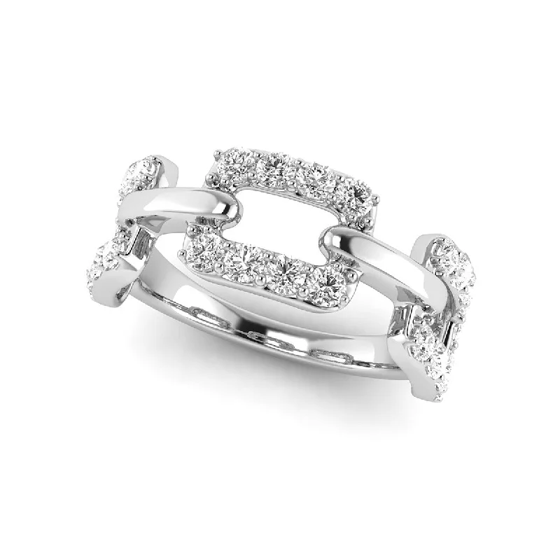 Marquee Jewels 3/4 Carat TW Diamond Link Wedding Band in 14K White Gold