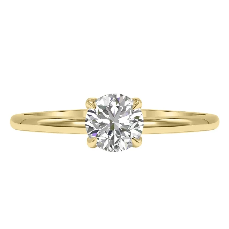 Marquee Lab Grown 3/4 Carat Diamond Solitaire Ring in 14K Yellow Gold (F-G Color, VVS1-VVS2 Clarity)