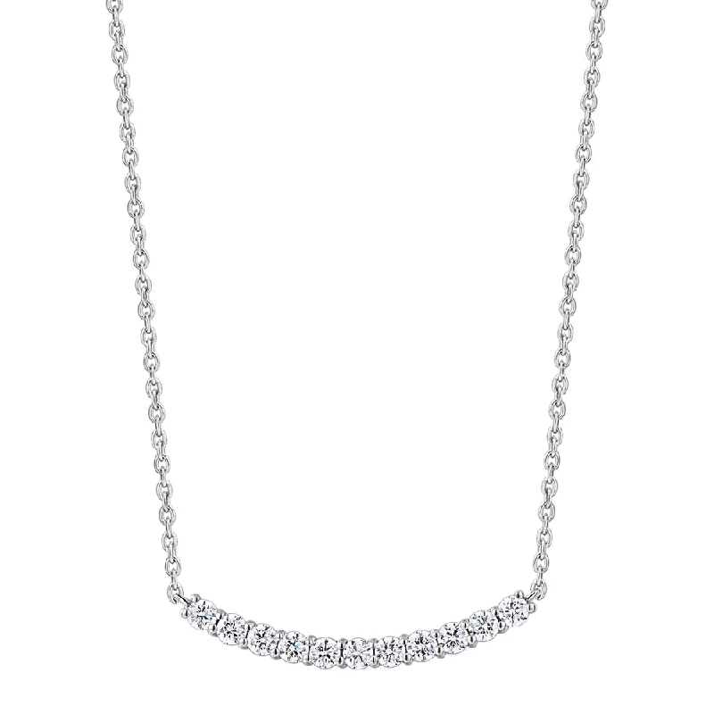 Necklace with 0.88 carats* of diamond simulants in sterling silver