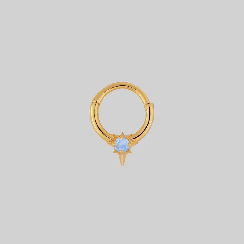 NOVA. Star Flare Opalite Septum Clicker Ring - Gold