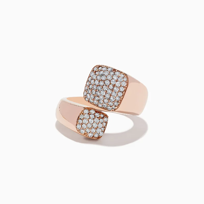 Pave Rose 14K Rose Gold Diamond Bipass Ring