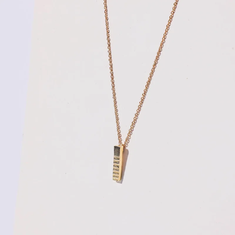 Ridge Charm Necklace - Brass