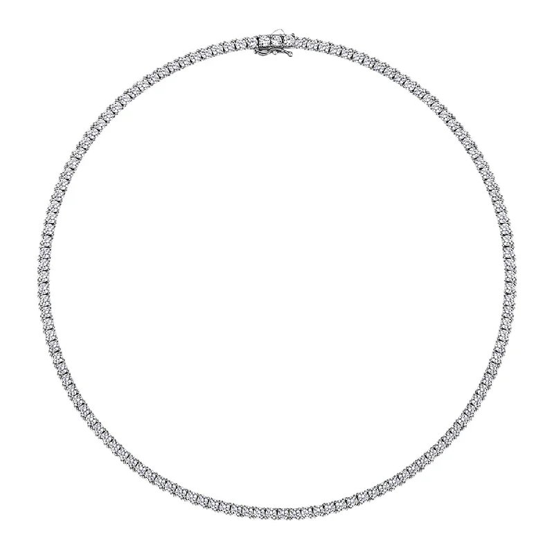 Round Brilliant necklace with 13.86 carats* of diamond simulants in sterling silver