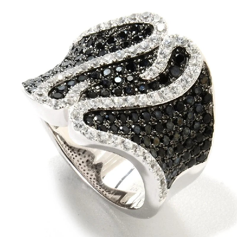 Sterling Silver 2.99Ctw Black Spinel Ring