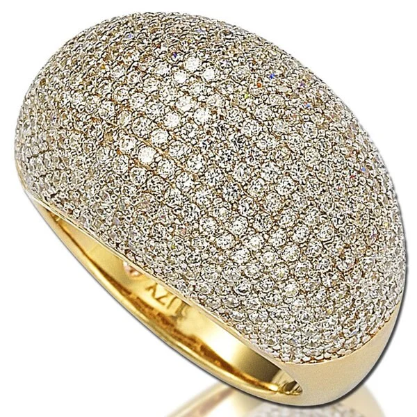 Suzy Levian Goldplated Sterling Silver Pave Dome Cubic Zirconia Ring