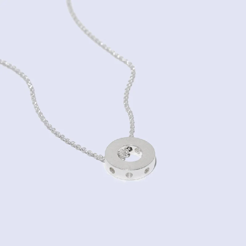 Wheel Charm Necklace - Sterling Silver