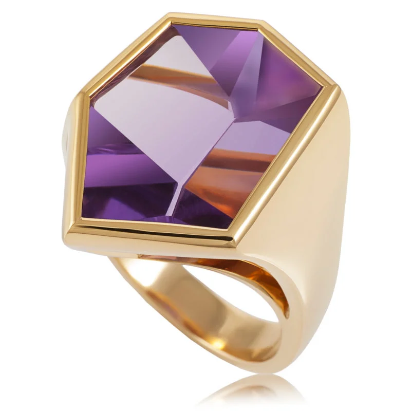 Women's Amethyst Mirror Mirror Ring