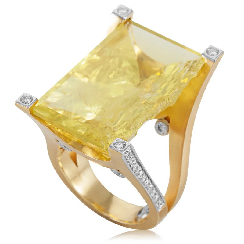 Women's Cleaved Lemon Quartz Ring