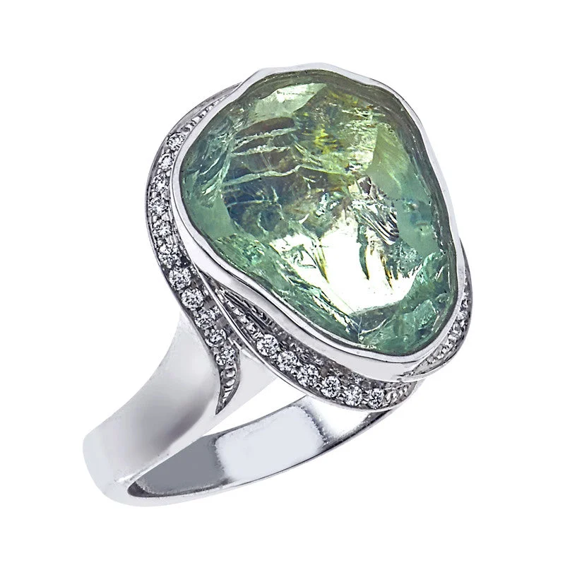 Women's Cleaved Prasiolite Ring