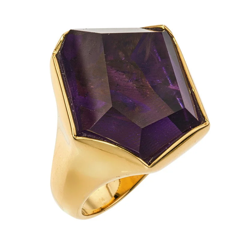 Women's Mirror Cut Amethyst Ring