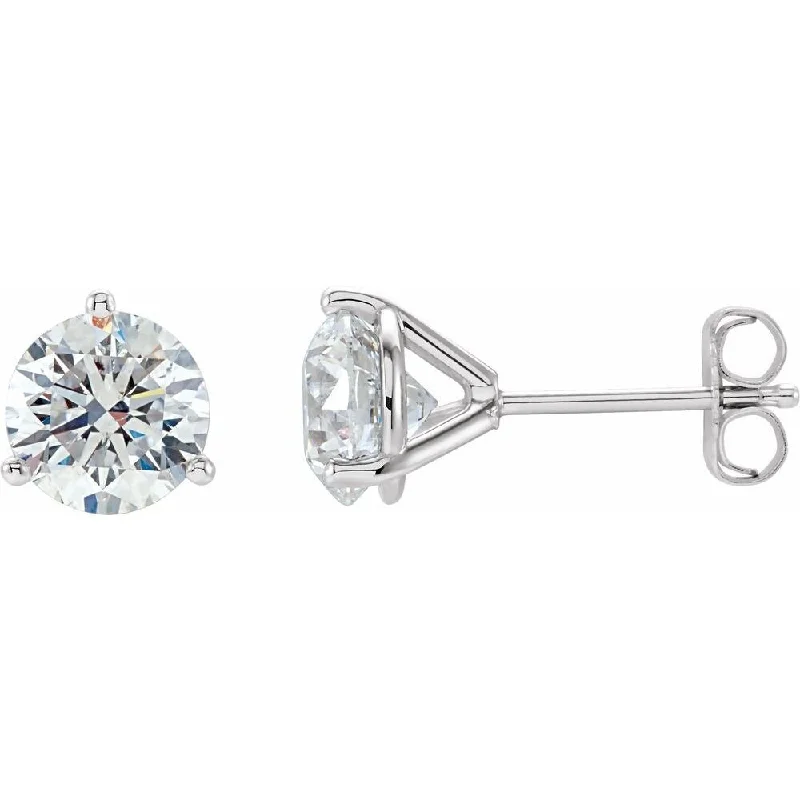 14k White Gold 1 1/2 CTW Diamond Stud Earring for Women