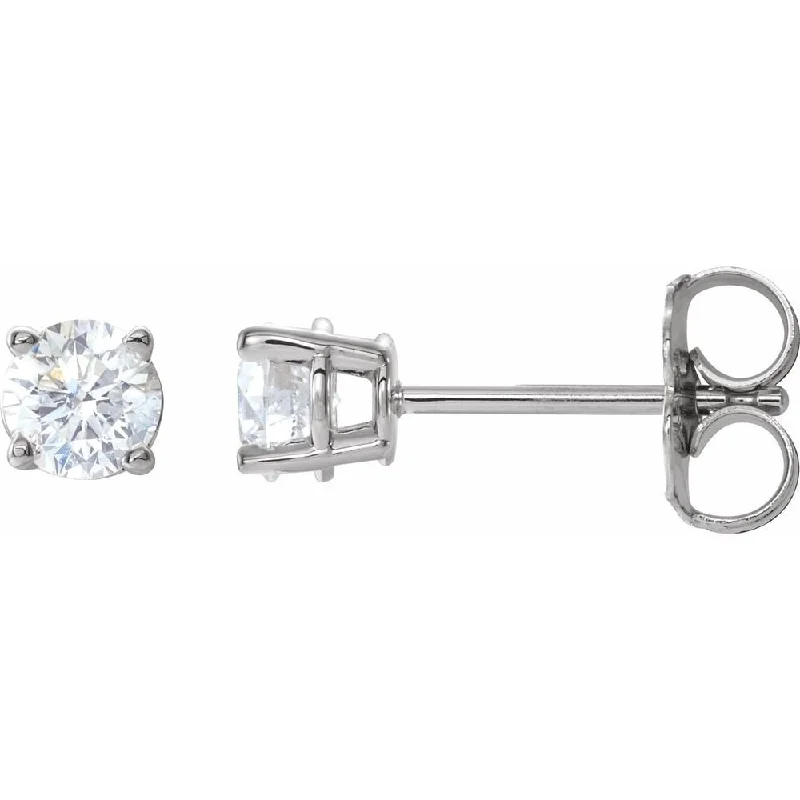 14k White Gold 1/2 CTW Diamond Stud Earring for Women