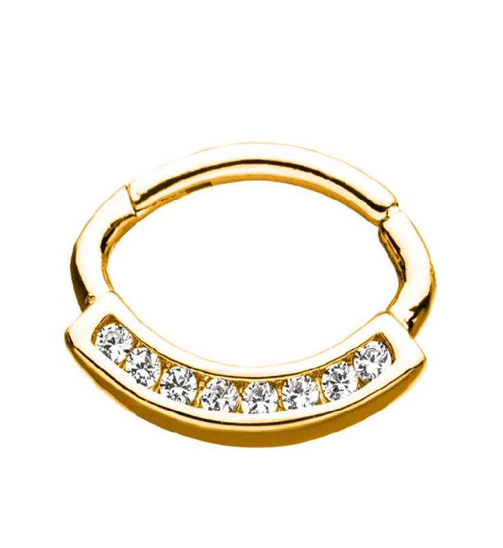 16G Gold PVD Airy Hinged Segment Ring