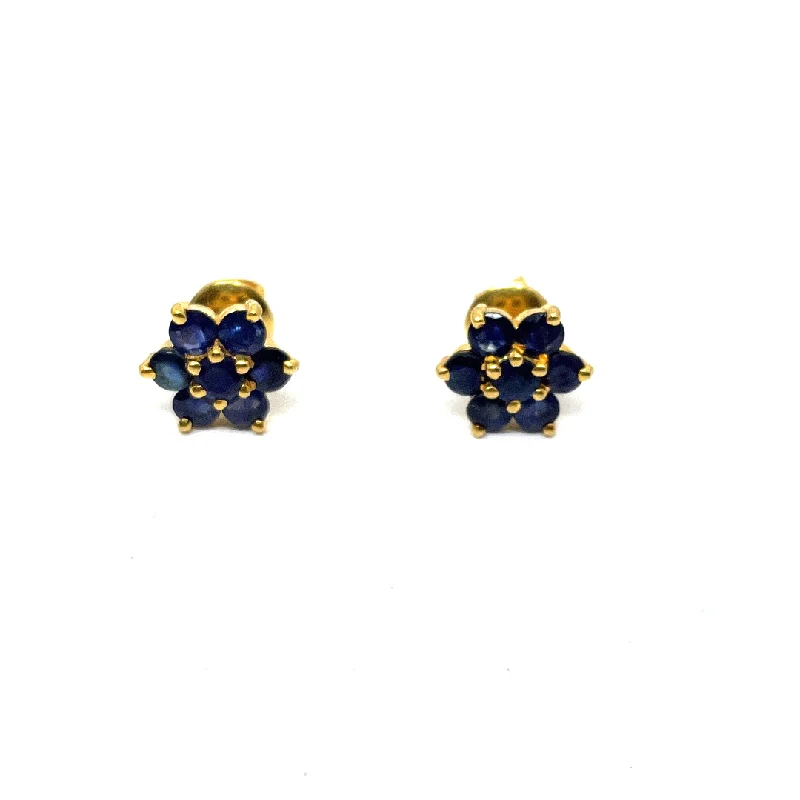 22k Earrings Blue Sapphire