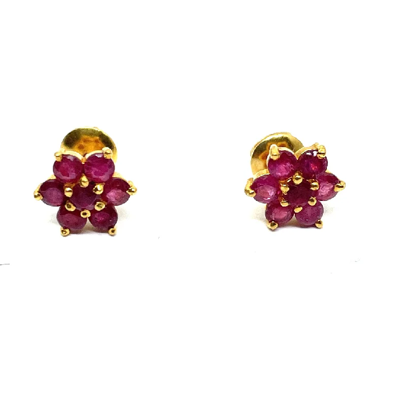 22k Earrings Ruby