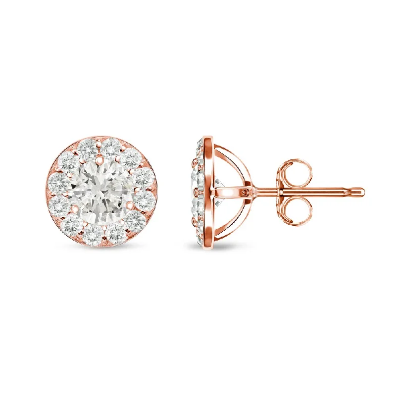 Auriya 14k Rose Gold 1/2ct TDW Round Diamond Stud Earrings (I-J, I1-I2)